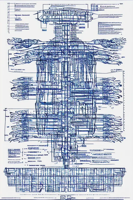 Prompt: alien blueprint schematics