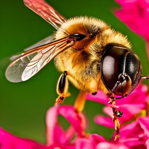 Image similar to a photo of a honeybee wearing a top hat