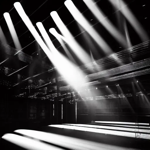 Prompt: a foggy dance club large speakers. volumetric lighting and thick fog. god rays. disco lighting. Amsterdam.