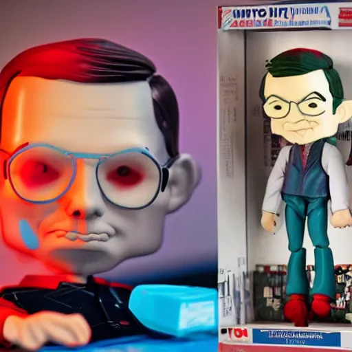 Image similar to alan turing discovering lsd, stop motion vinyl action figure, plastic, toy, butcher billy style