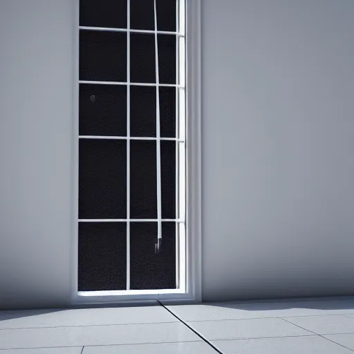 Image similar to 3 d rendered image of a human hand opening window, fresh air blender 3 d keyshot unreal engine