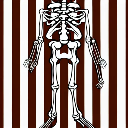 Image similar to skeleton wearing striped pajamas, digital illustration in the style of tim jacobus and dungeons & dragons and magic the gathering, bedroom, nightcap, comfy, sleepy, dim lighting, detailed