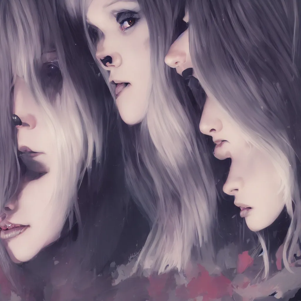 Image similar to a beautiful slim shy blonde goth girl ignores you, art by ilya kuvshinov and lois van baarle and ross tran and range murata and artgerm and andy warhol, norman rockwell, digital art, highly detailed, profile picture, intricate, sharp focus, mystical trending on artstation hq, deviantart, pinterest, unreal engine 5, 4 k uhd image