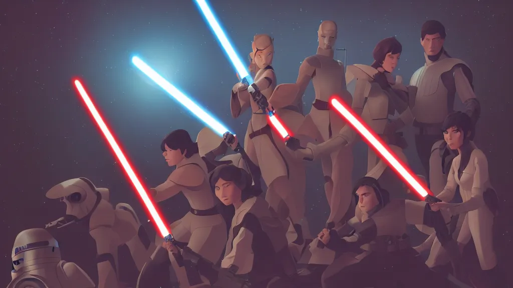 Image similar to star wars, clean cel shaded vector art. shutterstock. behance hd by lois van baarle, artgerm, helen huang, by makoto shinkai and ilya kuvshinov, rossdraws, illustration, fantasy