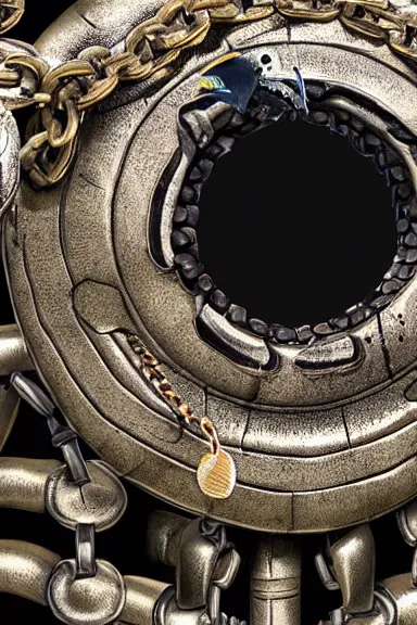 Image similar to very very intricate photorealistic photo of a chain chomp in an episode of game of thrones, photo is in focus with detailed atmospheric lighting, award - winning details