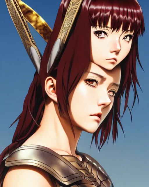 Image similar to Anime as Xena-warrior-queen girl cute-fine-face, brown-red-hair pretty face, realistic shaded Perfect face, fine details. Anime. realistic shaded lighting by Ilya Kuvshinov katsuhiro otomo ghost-in-the-shell, magali villeneuve, artgerm, rutkowski, WLOP Jeremy Lipkin and Giuseppe Dangelico Pino and Michael Garmash and Rob Rey