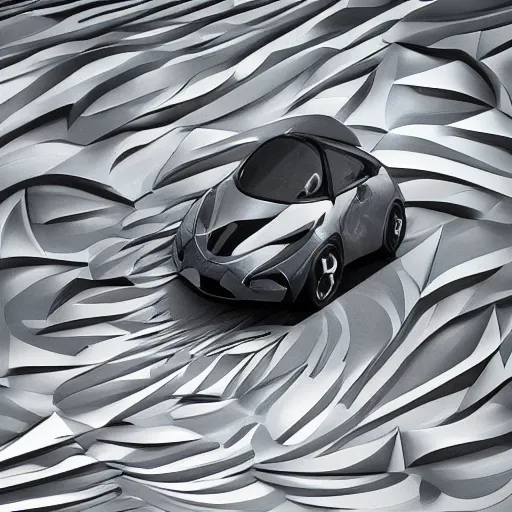 Image similar to car Ash Thorp khyzyl saleem car : medium size : in oil liquid organic architecture style : 7, u, x, y, o pattern : Kazimir Malevich pattern