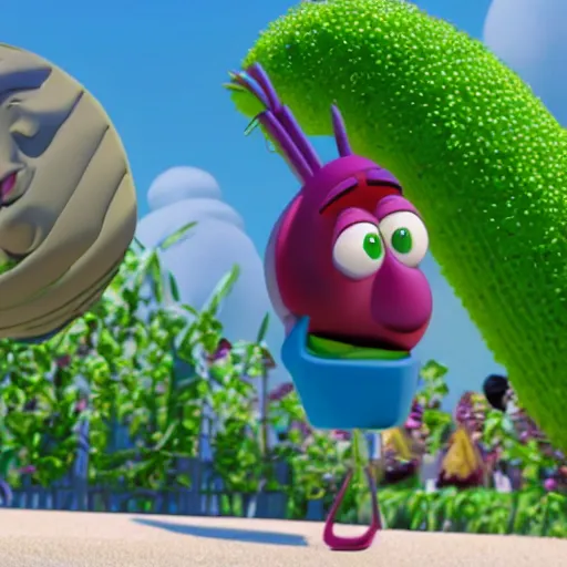 Image similar to still of a character from veggietales who looks like lebron james, veggietales episode and style, 8 k, 4 k, high quality, hyperdetailed
