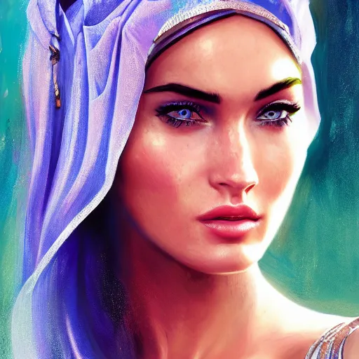 Image similar to a portrait of an arabian princess in a disney movie, megan fox, oil painting, pale colors, high detail, 8 k, wide angle, trending on artstation,