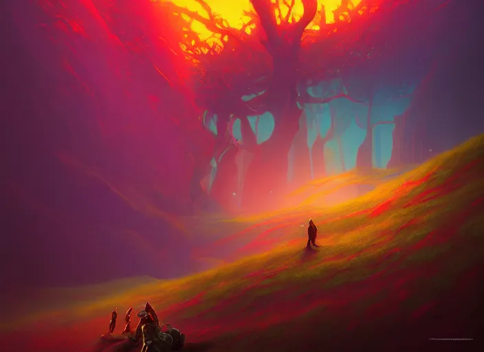 Prompt: A psychedelic fleagol oak truestrike , vibrant color scheme, highly detailed, in the style of romanticism, cinematic, artstation, Moebius, Greg rutkowski