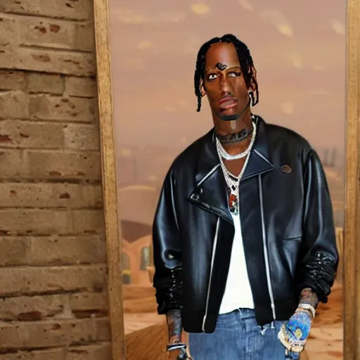 Image similar to Travis Scott in pixar film, C -10