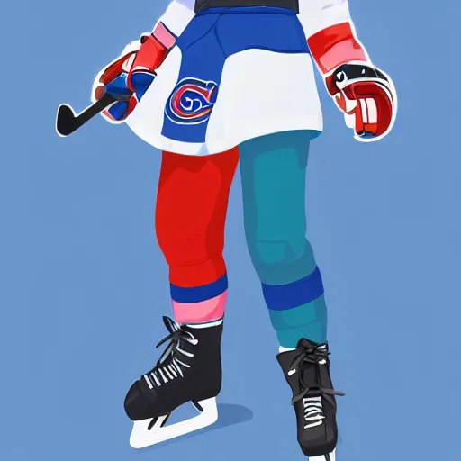 Prompt: cute anime girl ice hockey player, wearing a light futuristic habs jersey, blue white and red color blocking, character concept exploration, akira, ghost in the shell, outfit designs, trending on artstation, photorealistic, 8k