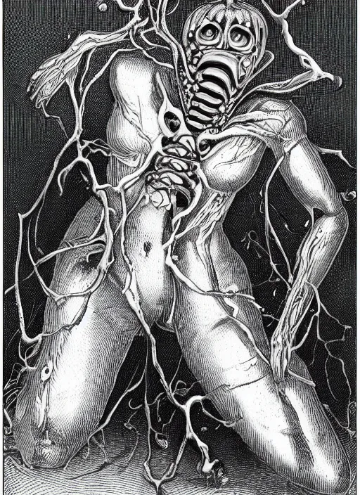 Image similar to wasp person body horror