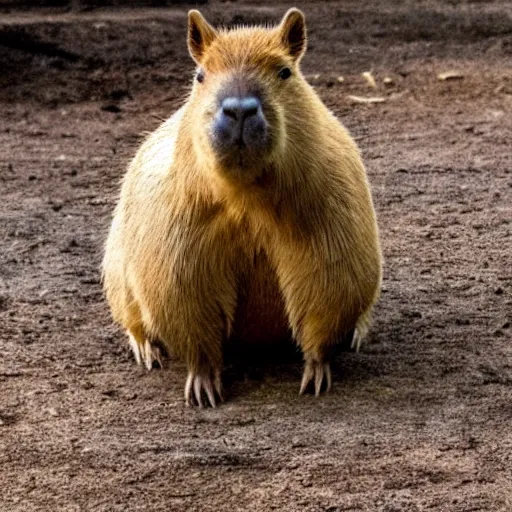 Image similar to a photo of a capybara t-posing