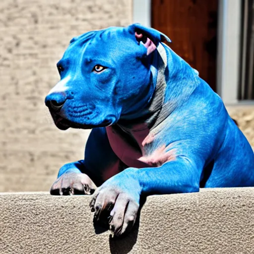 Image similar to big blue pitbull