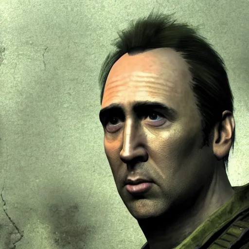 Prompt: Nicholas Cage in S.T.A.L.K.E.R PC game, screenshot, max graphics settings