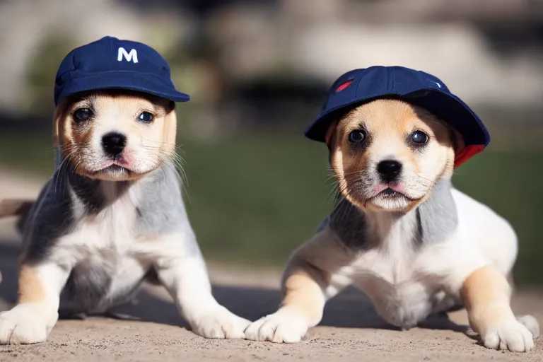 puppy with a cool baseball cap, 4k, Stable Diffusion