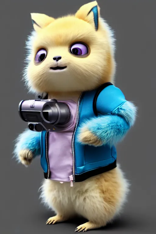 Prompt: high quality 3 d render cyberpunk very cute pastel fluffy! quokka cyborg, highly detailed, vray smooth, in the style of detective pikachu, hannah yata charlie immer, dramatic blue light, low angle, uhd 8 k, sharp focus