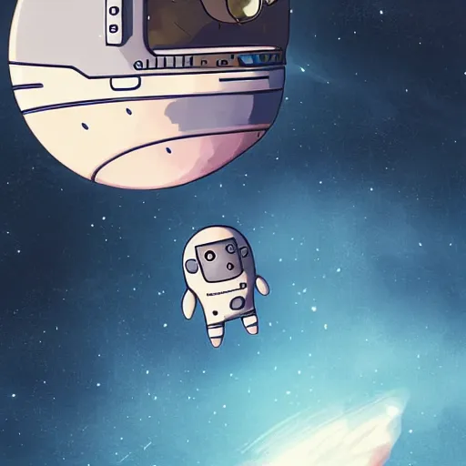 Image similar to portrait of an astronaut pusheen the cat, on a planet, ufo, spaceship, concept art by makoto shinkai, dan mumford, digital art, highly detailed, intricate, sci - fi, sharp focus, trending on artstation hq, deviantart, unreal engine