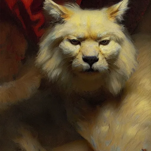 Image similar to a portrait of an animal wearing a shirt and sitting in bed. highly detailed painting by gaston bussiere, craig mullins, j. c. leyendecker, furry