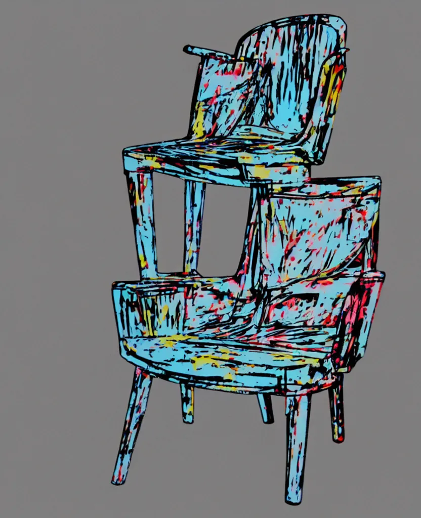 Image similar to a photo of a chair in the style of andy warhol