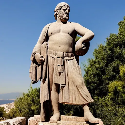 Image similar to statue of sanders in greece ancient style