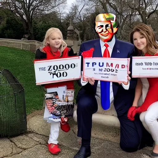 Image similar to anti - vaxxers pose with donald trump, the dictionary, the zoo