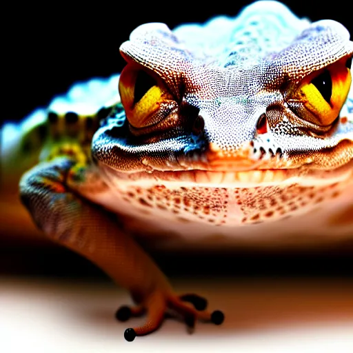 Prompt: angry gecko english gentelman, realism, realistic