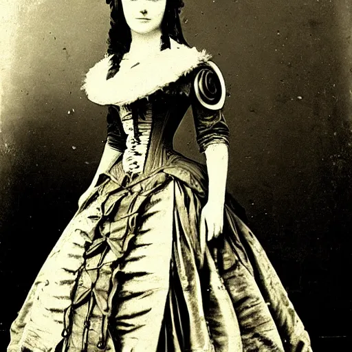 Image similar to 1 8 6 0 photograph of a female steampunk