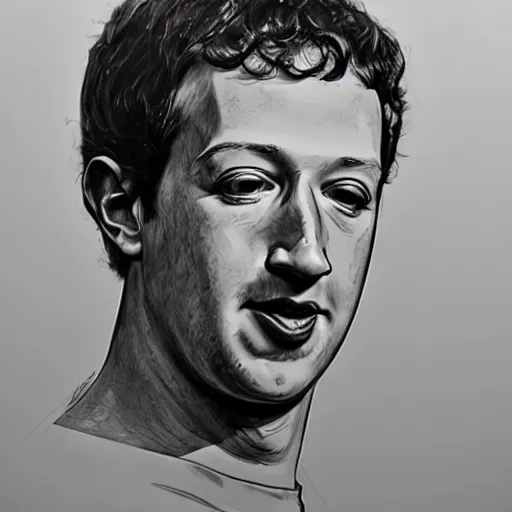 Prompt: pen sketch of mark zuckerberg, low detail, simple