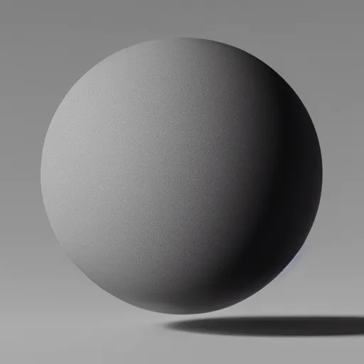 Image similar to alabaster sphere, matte finish floating in gray space, highly rendered, lit from above