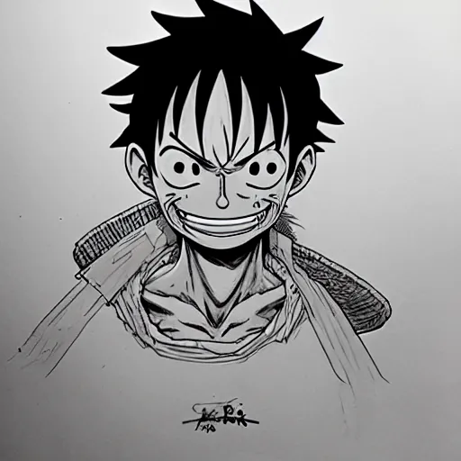 Image similar to luffy by kim jung gi