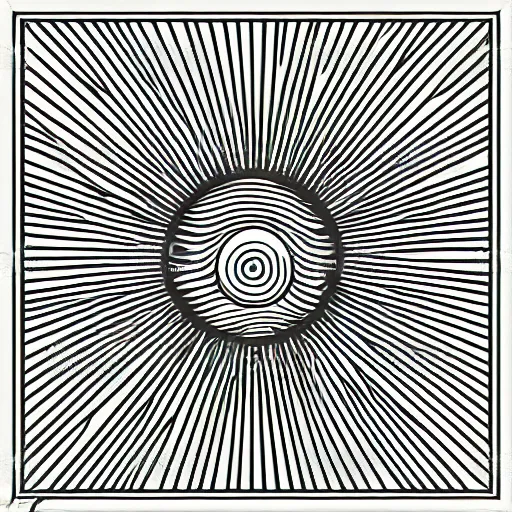 Image similar to retro sun rays, groovy, minimalism, solid fill shapes, coloring book style, svg, vector art