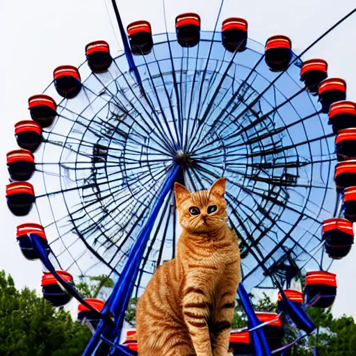 Image similar to cat!! in a ferris wheel, photo, stock