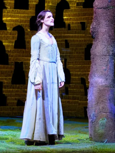 Prompt: a full body photograph of Keira Knightley as Miranda from the stage production of The Tempest taken with Nikon D3500, 4K UHD, high detail