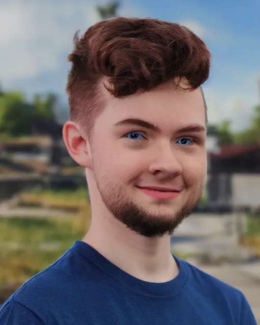 Image similar to twitch streamer aidan ross. highly detailed felt. hyper real photo. 4 k.