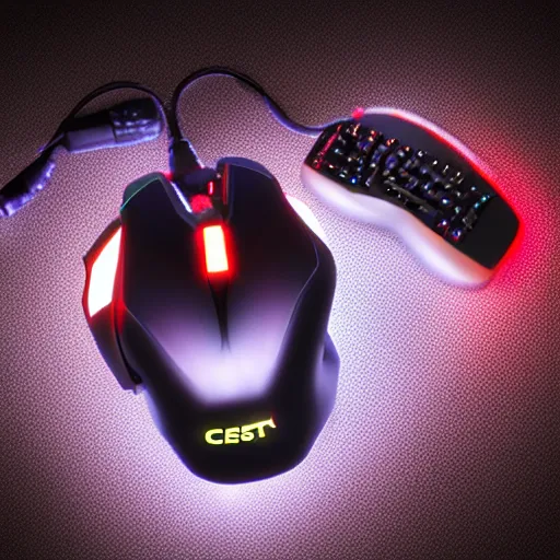 Image similar to a cascet with rgb gamer lighting