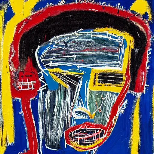 Image similar to A extremely highly detailed majestic hi-res beautiful immaculate head and shoulders painting of a strong black african man by Jean-Michel Basquiat, 8k, high textures, hyper sharp, insanely detailed and intricate, super detailed, 4k HDR high quality