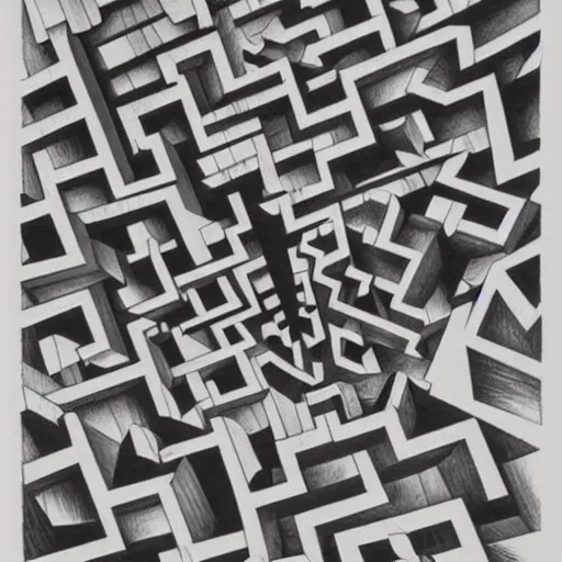 Image similar to labyrinth, mc escher print