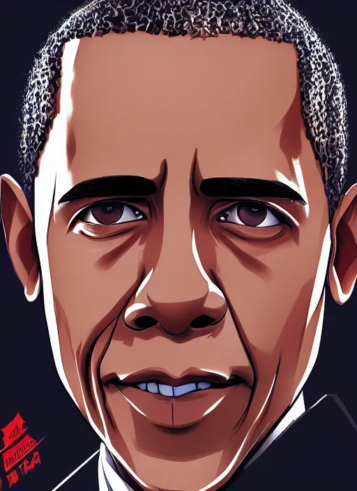 Prompt: barack obama manga cover art, detailed color portrait, artstation trending, 8 k, greg rutkowski,