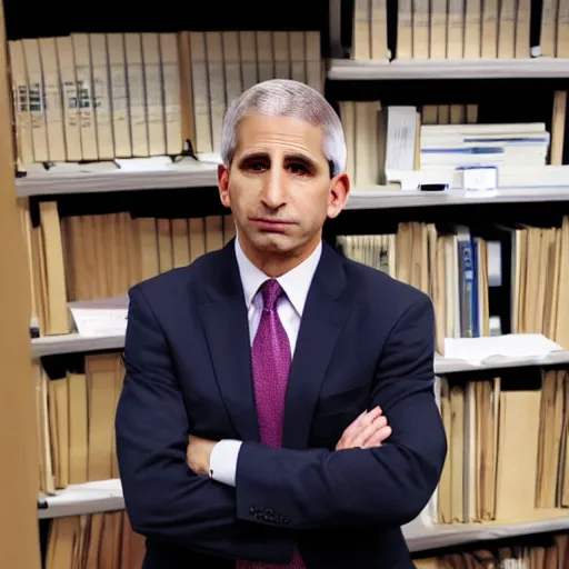 Prompt: Anthony Fauci as Michael Scott on the office