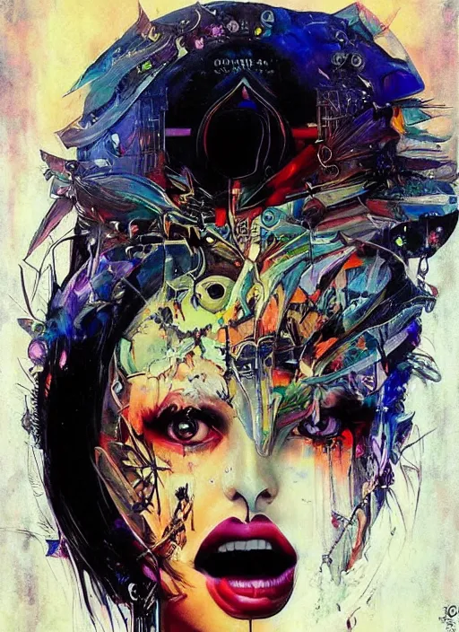 Image similar to gorgeous magic cult psychic woman smiling, third eye, subjective consciousness psychedelic, epic surrealism expressionism symbolism, story telling, iconic, dark robed, oil painting, symmetrical face, dark myth mythos, by Sandra Chevrier, Noriyoshi Ohrai masterpiece