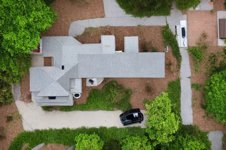 Image similar to looking down on a house from a drone