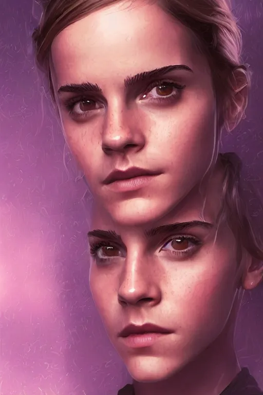 Image similar to a selfie of Emma Watson in the Matrix, fantasy, intricate, young and cute girl, highly detailed, digital painting, artstation, concept art, smooth, sharp focus, illustration