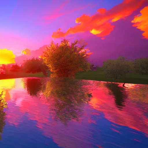 Beautiful Sunset, Vibrant Colors, 8 K Render, Unreal | Stable Diffusion ...