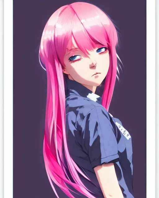 Image similar to cute girl with pink hair | | very very anime!!!, fine - face, audrey plaza, fine details. anime. realistic shaded lighting poster by ilya kuvshinov katsuhiro otomo ghost - in - the - shell, magali villeneuve, artgerm, jeremy lipkin and michael garmash and rob rey