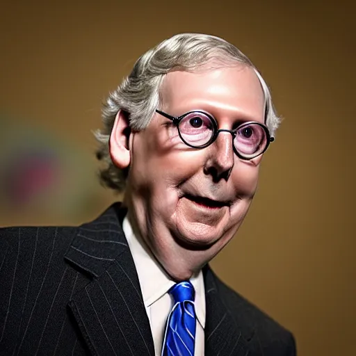 Image similar to mitch mcconnell as a turtle, hyper - realistic