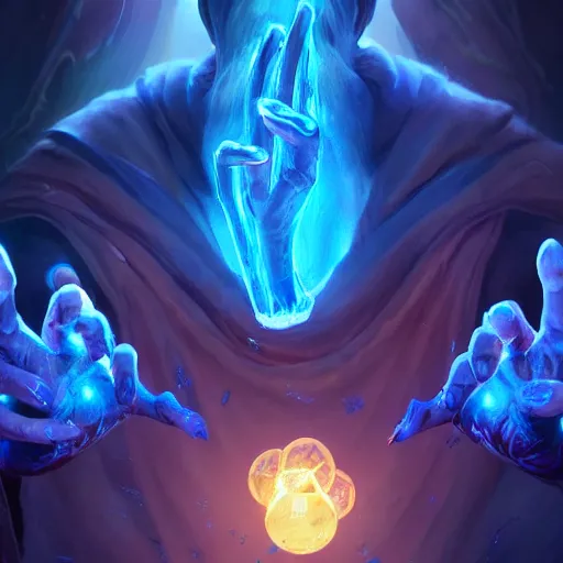 Prompt: glowing magic hands with fingers floating in the air, fingers, fingers, fingers, fingers, fingers, fingers, hands, glowing fingers, blue theme, bright art masterpiece artstation. 8 k, sharp high quality artwork in style of jose daniel cabrera pena and greg rutkowski, concept art by tooth wu, blizzard warcraft artwork, hearthstone card game artwork, human anatomy