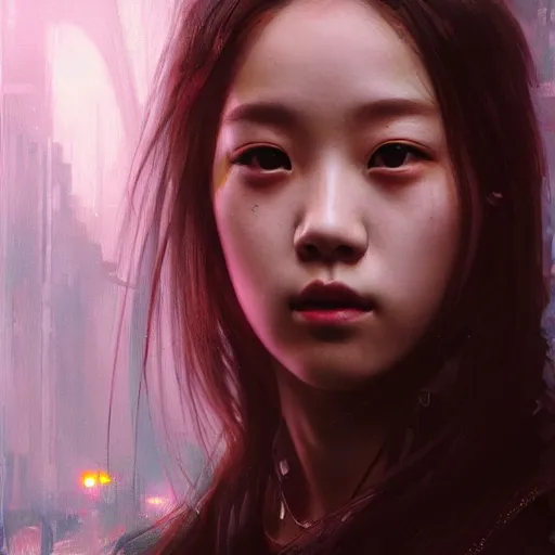 Image similar to jisoo of blackpink, hyperrealistic portrait, bladerunner street, art of elysium by jeremy mann and alphonse mucha, fantasy art, photo realistic, dynamic lighting, artstation, poster, volumetric lighting, very detailed face, 8 k, award winning