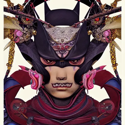 Prompt: samurai batman, dark fantasty :: by Martine Johanna and and Chie Yoshii and Casey Weldon and Guillermo del toro :: ornate, dynamic, particulate, rich colors, intricate, elegant, highly detailed, centered, artstation, smooth, sharp focus, octane render, 3d